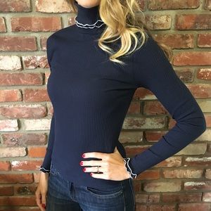 J. Crew Contrast Ribbed Turtleneck XS NWT